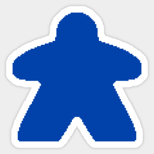 Blue Pixelated Meeple Sticker